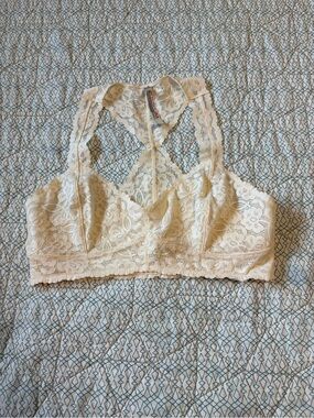 Free People Cream Lace Bralette Size L